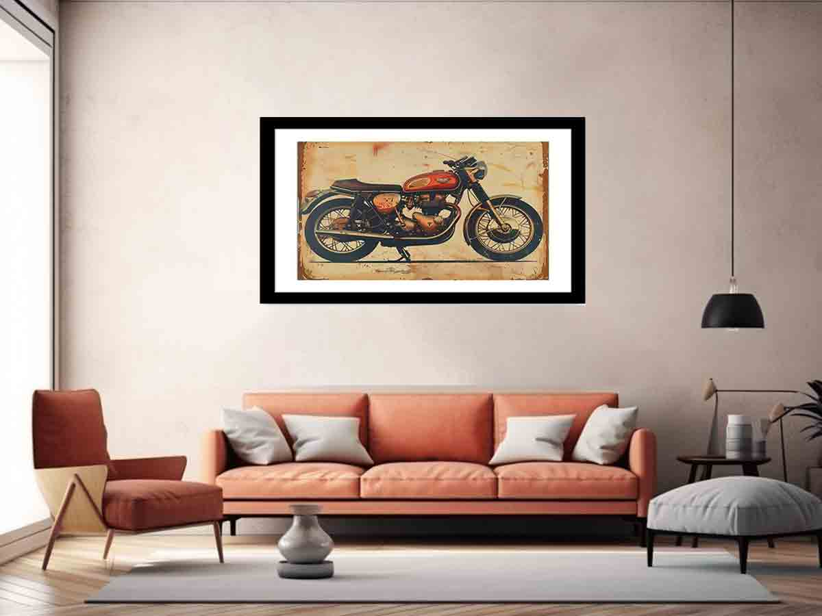 Vintage Motorcyle Framed Print