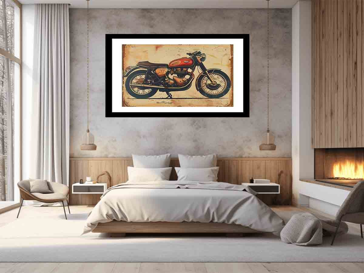 Vintage Motorcyle Framed Print