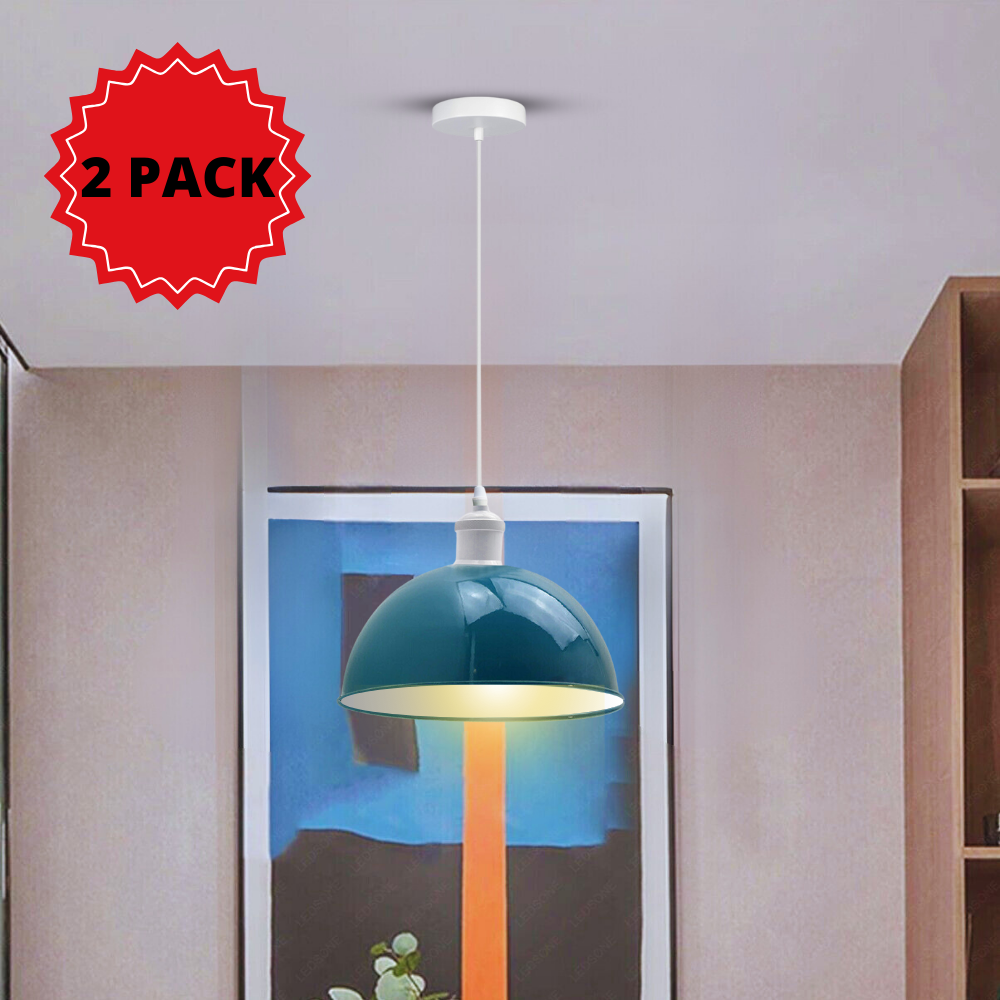 2 Pack Vintage Industrial Ceiling Pendant Light Retro Loft Style Metal Shade Lamp~3578