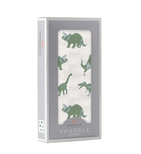 Granite Green Dinosaurs Cotton Swaddle