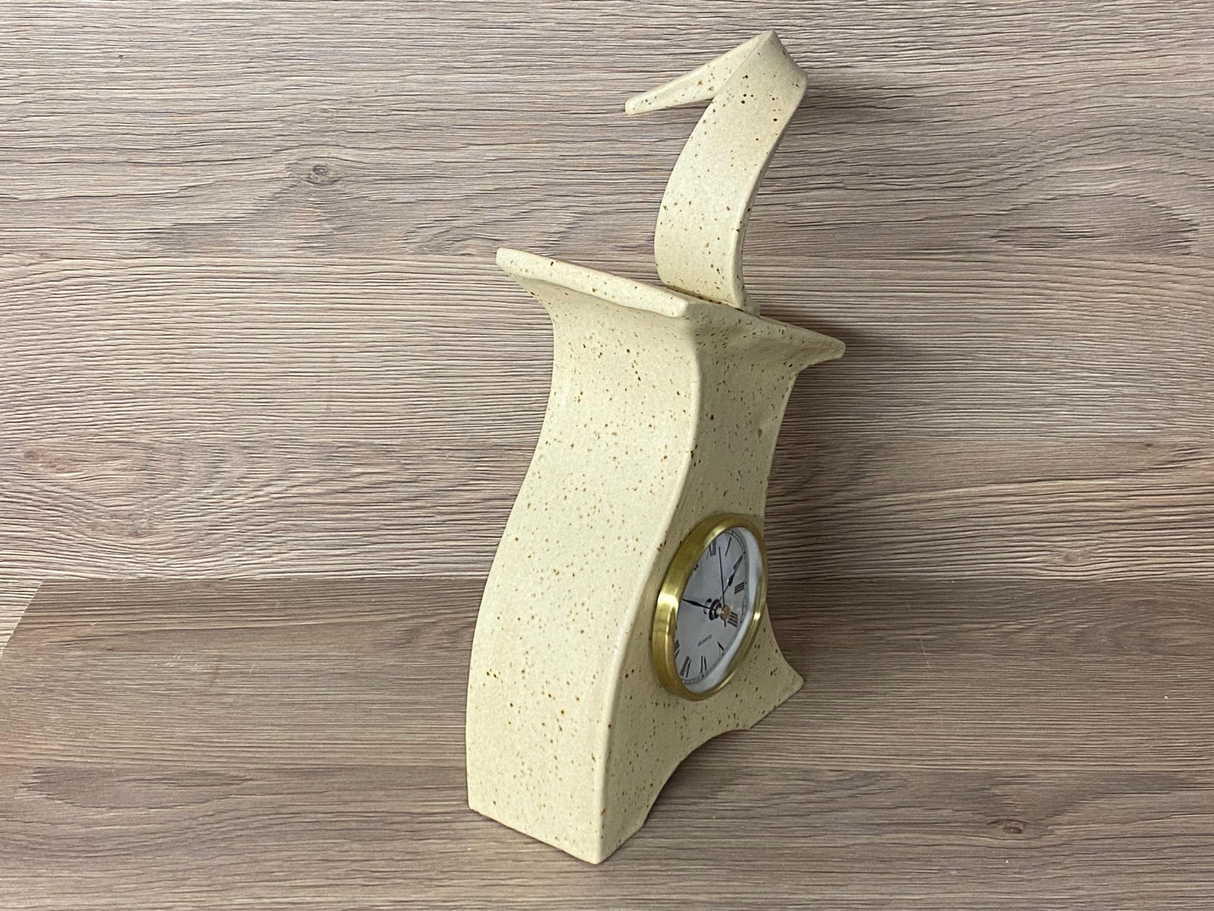 Ceramic Mantel Clock with Enclosed Face