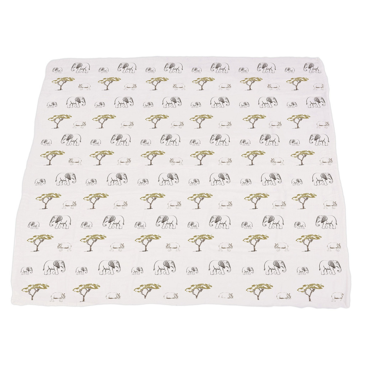 Hear Me Roar Lion and Rhinos and Elephants Bamboo Newcastle Blanket