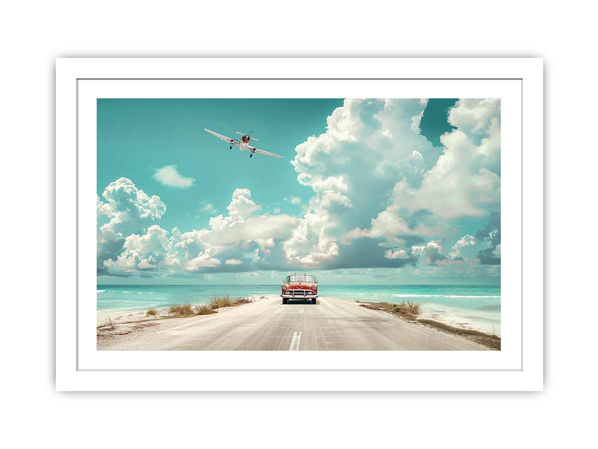 Beach Road Car  Framed Print