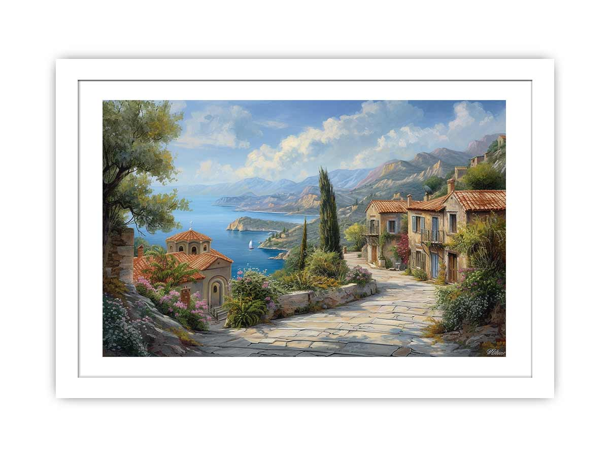 Greek Village Framed Framed Print