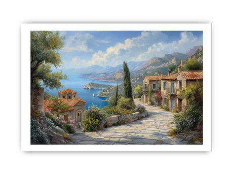 Greek Village Framed Framed Print