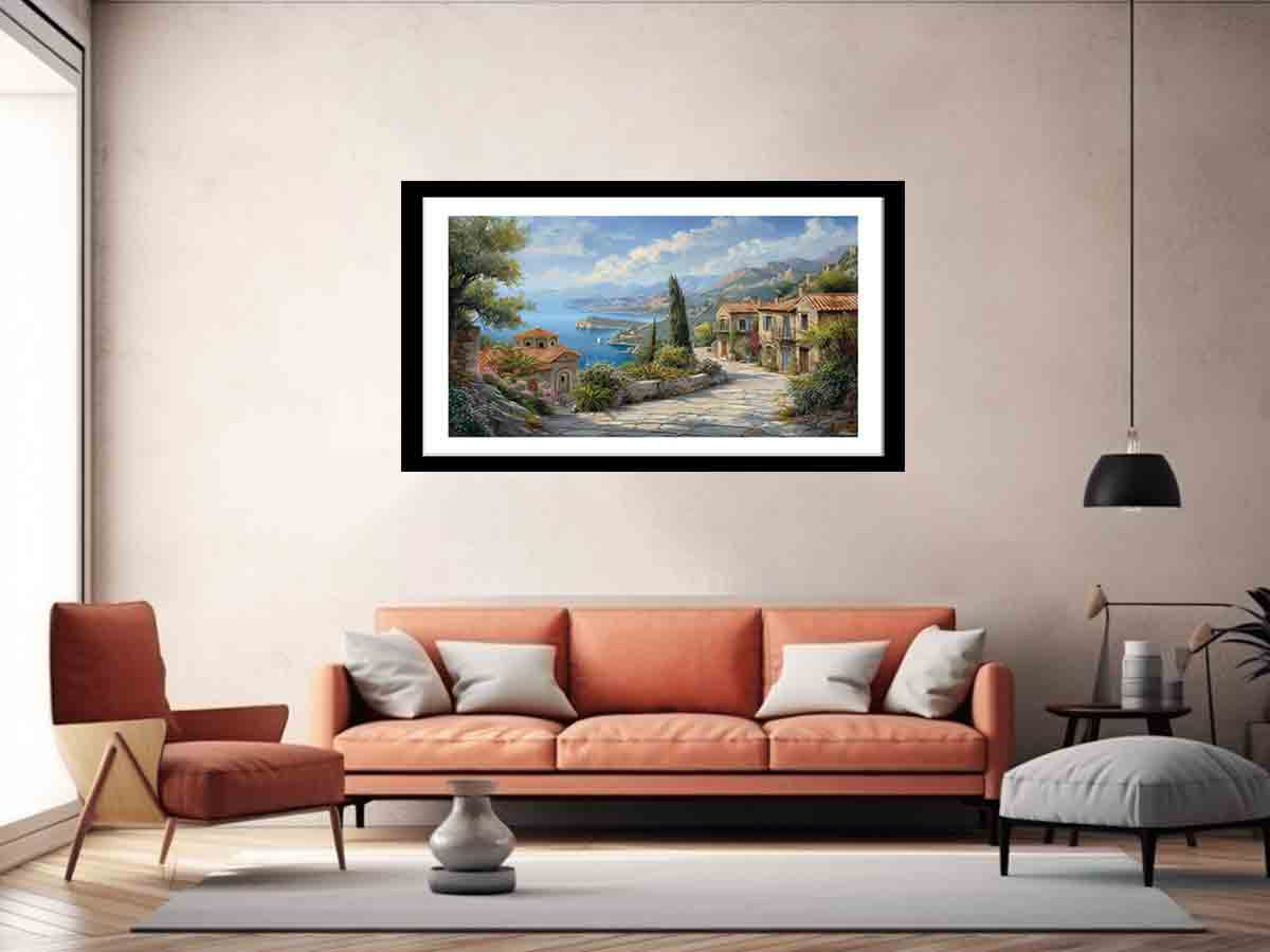 Greek Village Framed Framed Print