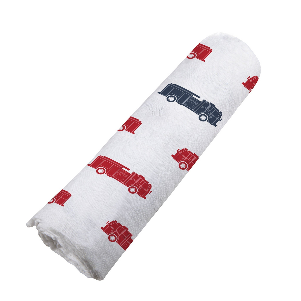 Blue and Red Fire Trucks Swaddle