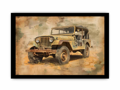 Vinatge Jeep Framed Print