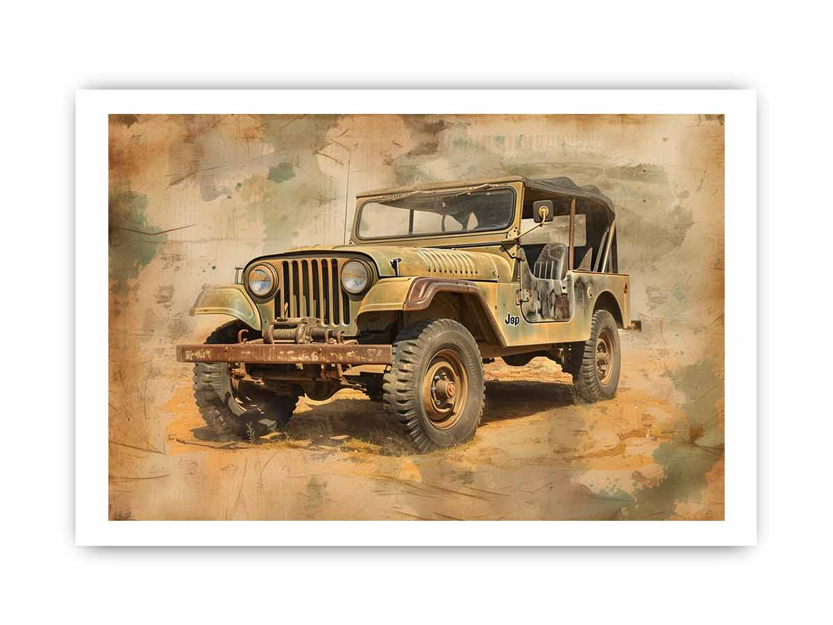 Vinatge Jeep Framed Print