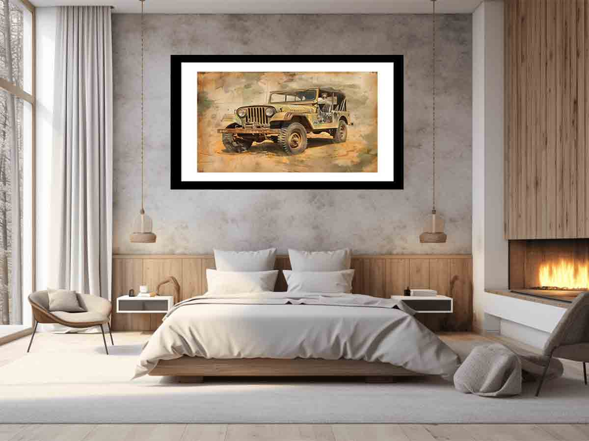 Vinatge Jeep Framed Print