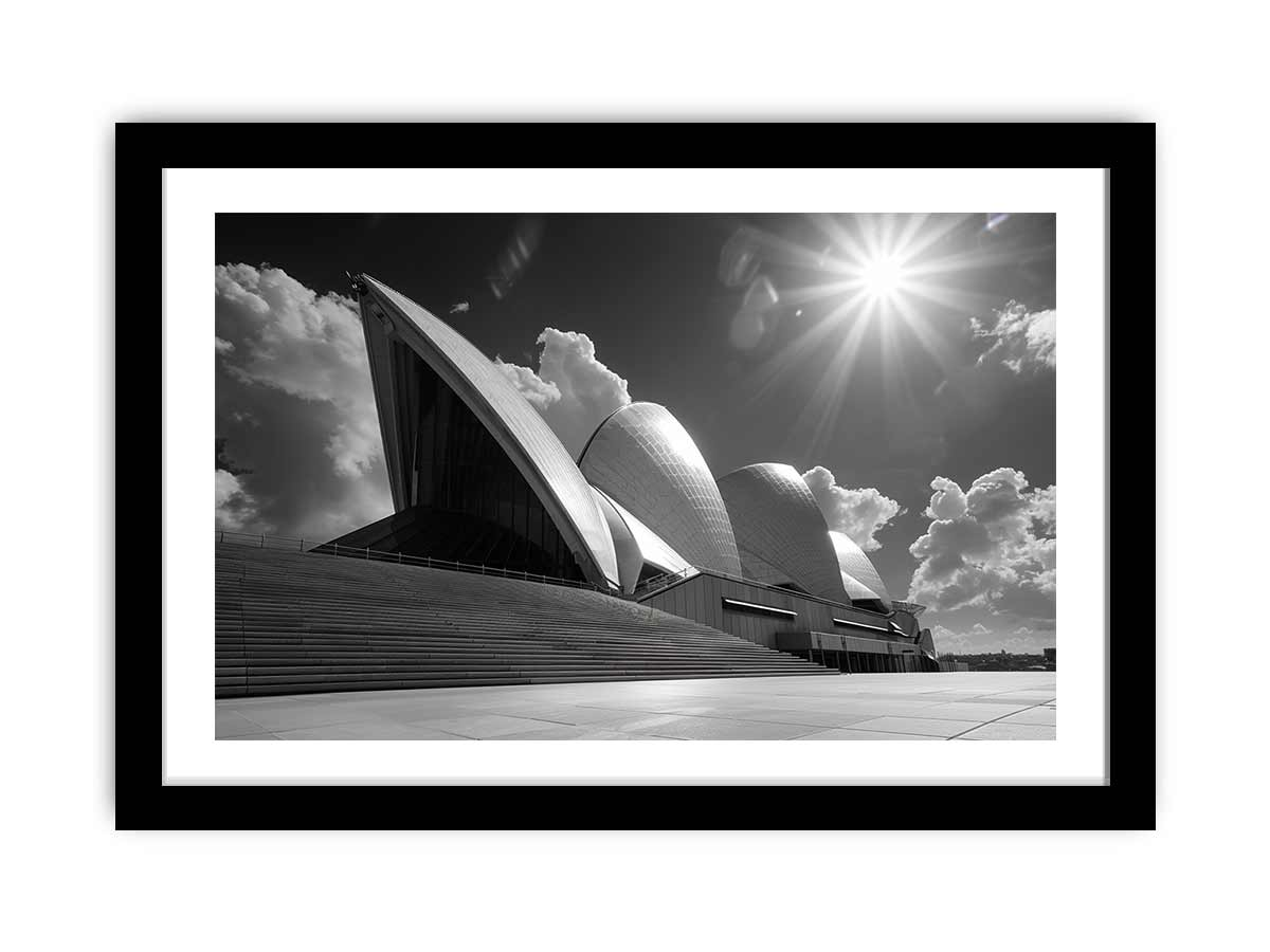 Opera House Black and  white Framed Print