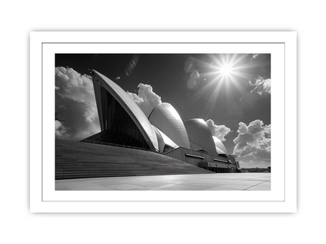 Opera House Black and  white Framed Print