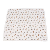 Sierra Fox and Deer and Orchid Lavender Cotton Newcastle Blanket