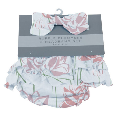 Water Lily Ruffle Bamboo Bloomer Headband Set