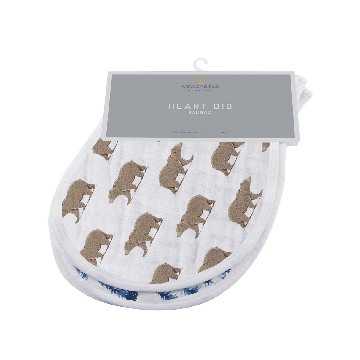 Goodnight Bear Bamboo Burp Cloth Bib 2PK