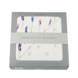 Lavender and Lavender Flower Bamboo Muslin Newcastle Blanket