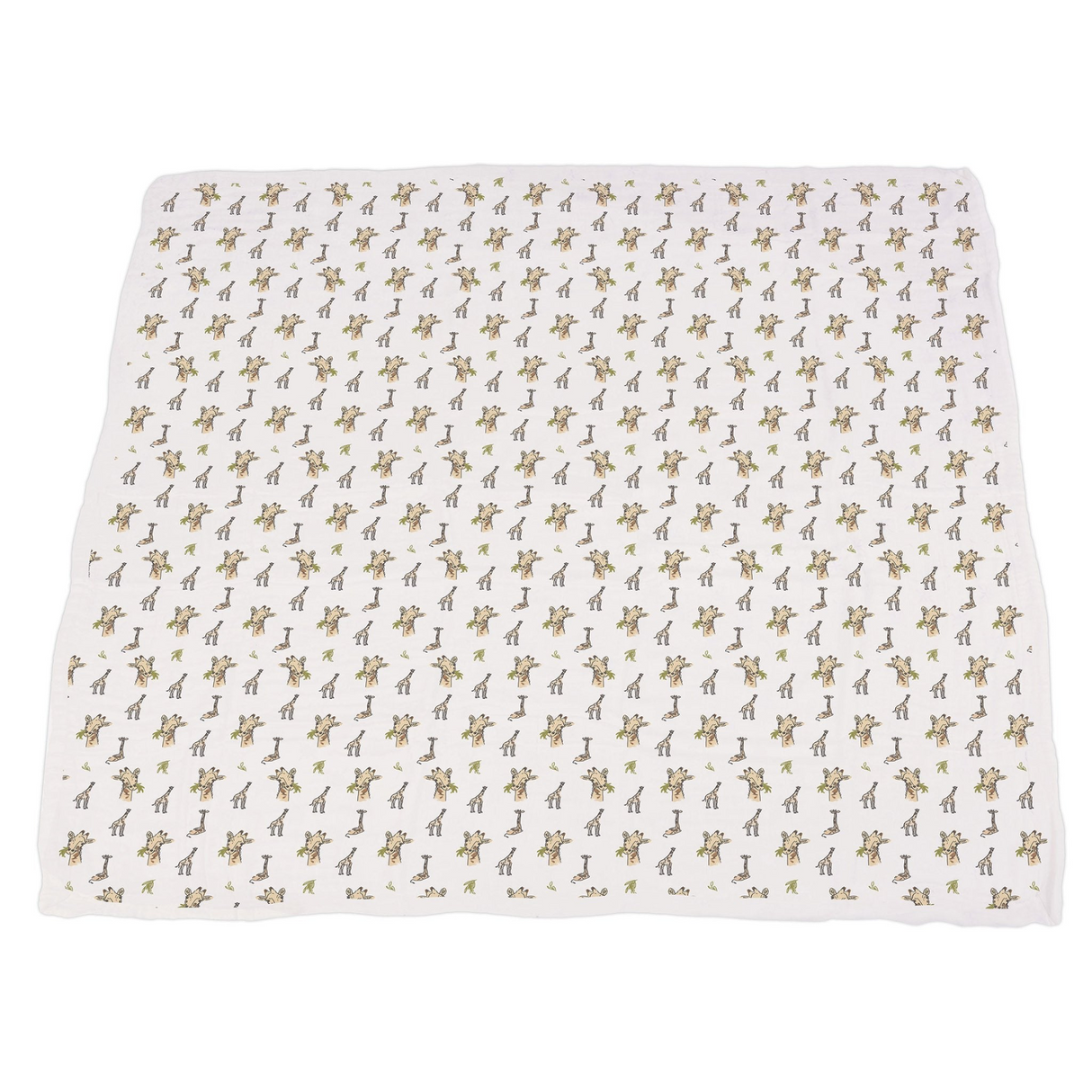 Hungry Giraffe and Animal Print Bamboo Muslin Newcastle Blanket