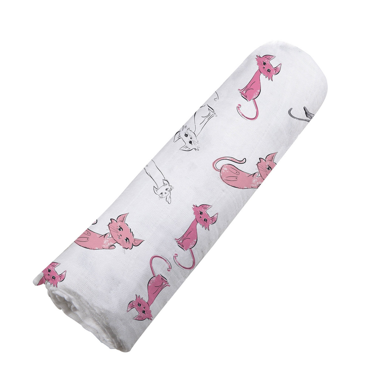 Playful Kitty Bamboo Muslin Swaddle