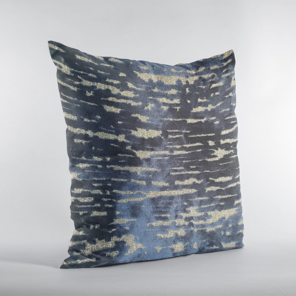 Indigo Rivulet Blue Solid Luxury Outdoor/Indoor Throw Pillow