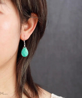 Amazonite Teardrop Earrings - Skyblue