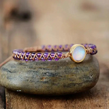 Radiant Amethyst Opal Charm Bracelet