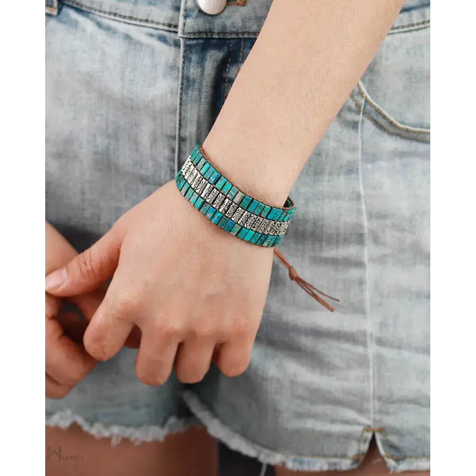 Turquoise Antique Braided Bracelet