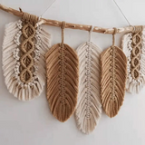 Macrame Leaf Fringed Tapestry