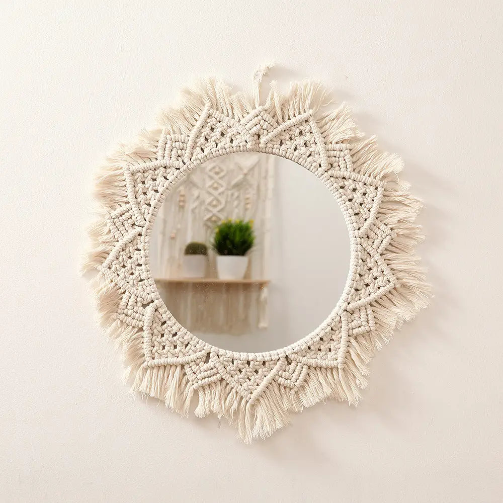 Macrame Wall Mirror Round