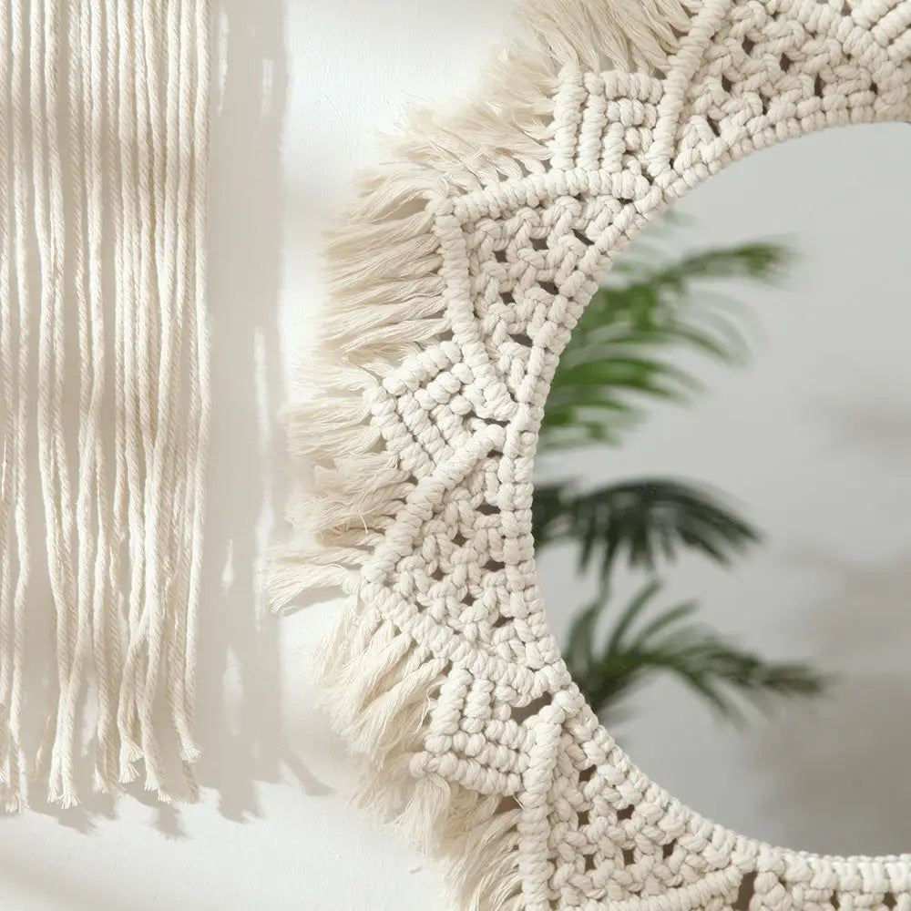 Macrame Wall Mirror Round