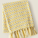 Pastoral Style Yellow Knitted Woolen Blanket