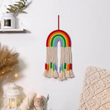 Rainbow Macrame Hand Woven Tapestry