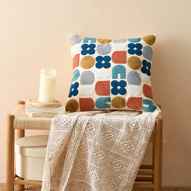 Boho Tufted Throw Pillow Case