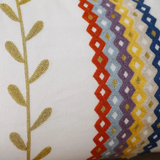 Embroidered Cotton  Fringed Pillowcase