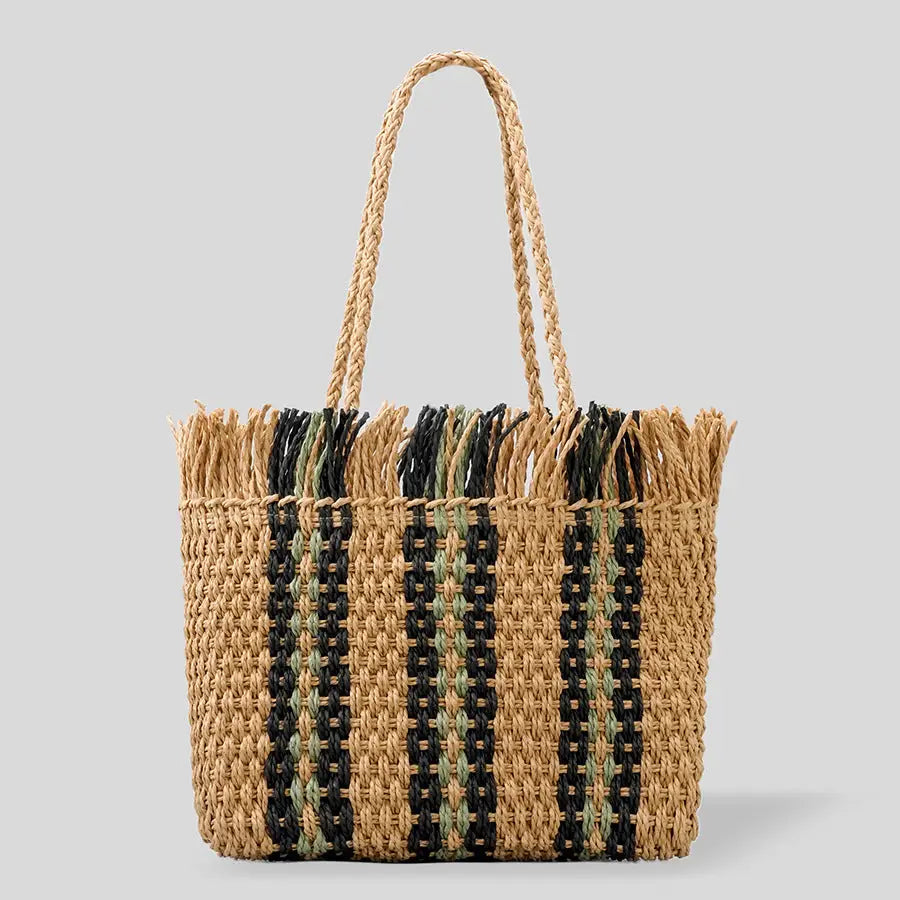 Large Capacity Straw Braided Bag