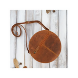 Round Leather Handbag