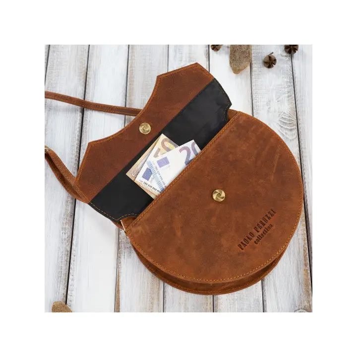 Round Leather Handbag