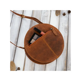 Round Leather Handbag