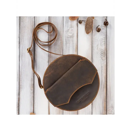 Round Leather Handbag