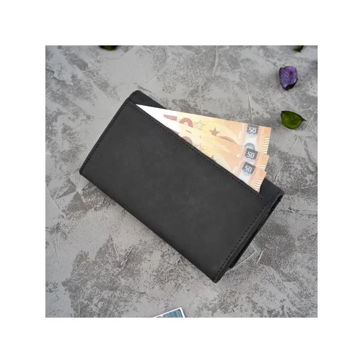 Women's Wallet Leather -Black