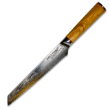 MIA Z | BREAD KNIFE 8" Damascus AUS10 Steel 67 Layer / Olive Wood handle