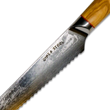 MIA Z | BREAD KNIFE 8" Damascus AUS10 Steel 67 Layer / Olive Wood handle