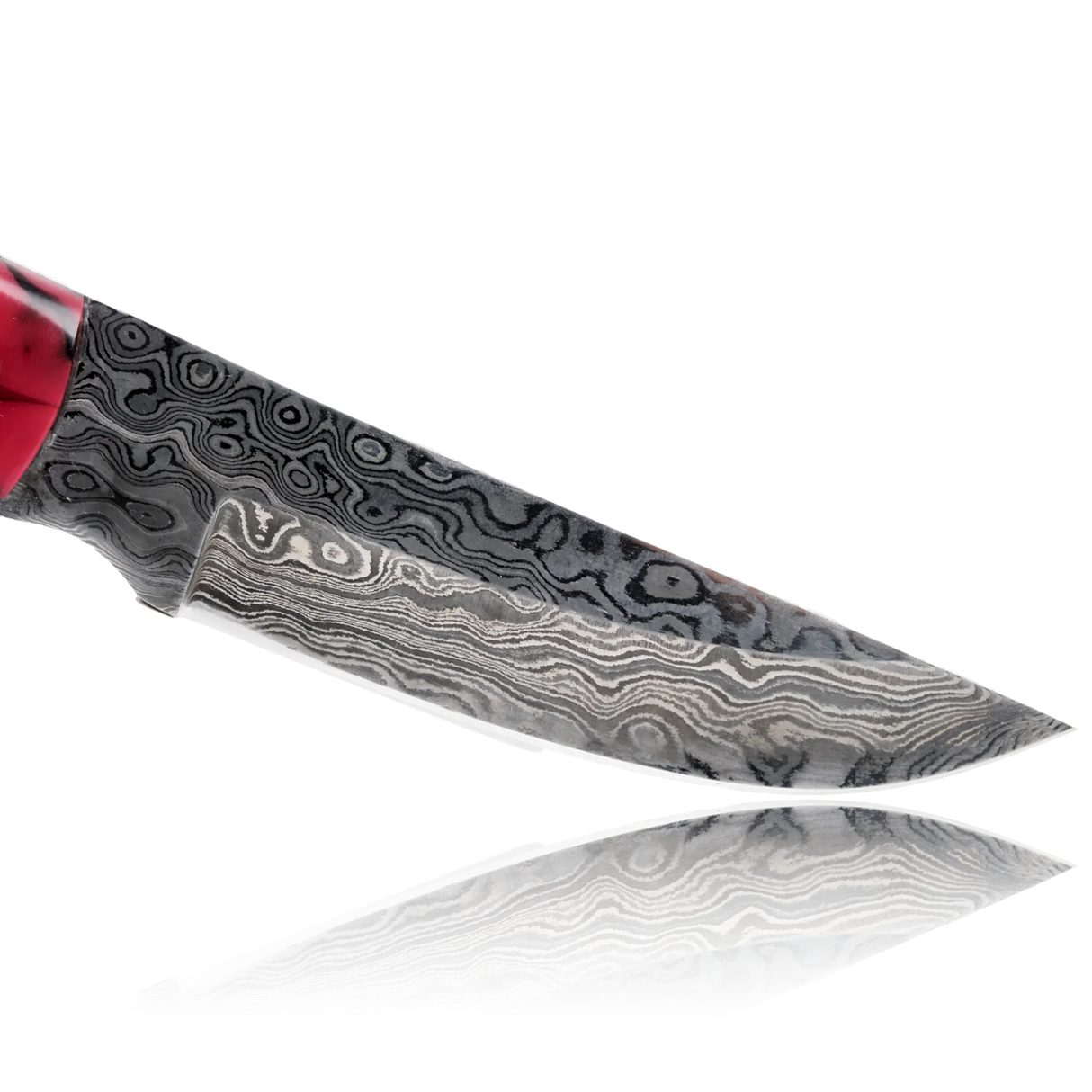 YUMA Damascus Steel Skinner Knife 5 inch blade with Original Cow leather sheath