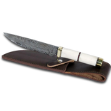 Haruto Bowie Knife - Camel Bone Handle 7.5 inch with Original leather Sheath