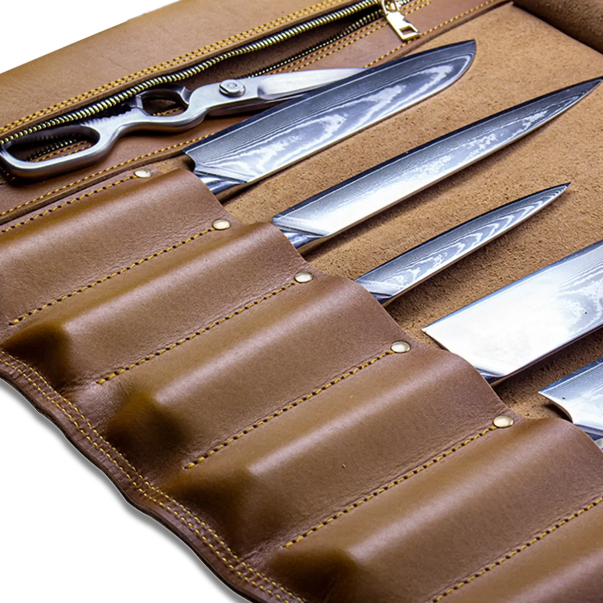 Ginza Steel Full Grain Leather | Vagabond Knife Roll