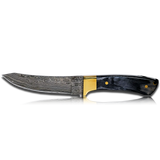 Hatif Hunter Special - Damascus Steel Skinner Knife 5 inch with Leather Sheath