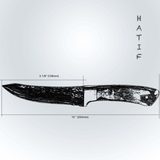 Hatif Hunter Special - Damascus Steel Skinner Knife 5 inch with Leather Sheath