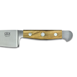 ALPHA OLIVE |  Hard Cheese Knife 4" Blade | Forged Steel / Olive wood handle