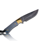 Original Kaito Damascus Steel Skinner Knife 4 inch blade with Premium Leather Sheath