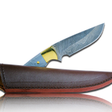 Original Kaito Damascus Steel Skinner Knife 4 inch blade with Premium Leather Sheath