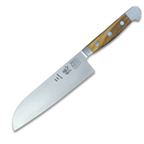 ALPHA OLIVE | Santoku Knife Smooth Blade 7 inch | Forged Steel / Olive wood handle